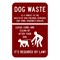 Sign Solutions Usa Dog Waste It's RequiRed By Law!, Aluminum, 18 in x 12 in DCS09DWT1218CUS00052 - alternate 1